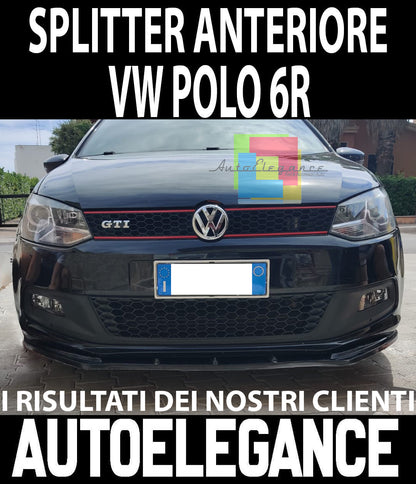 VW POLO 6R 6C GTI SPLITTER UNDER FRONT BUMPER SPOILER ABS BLACK