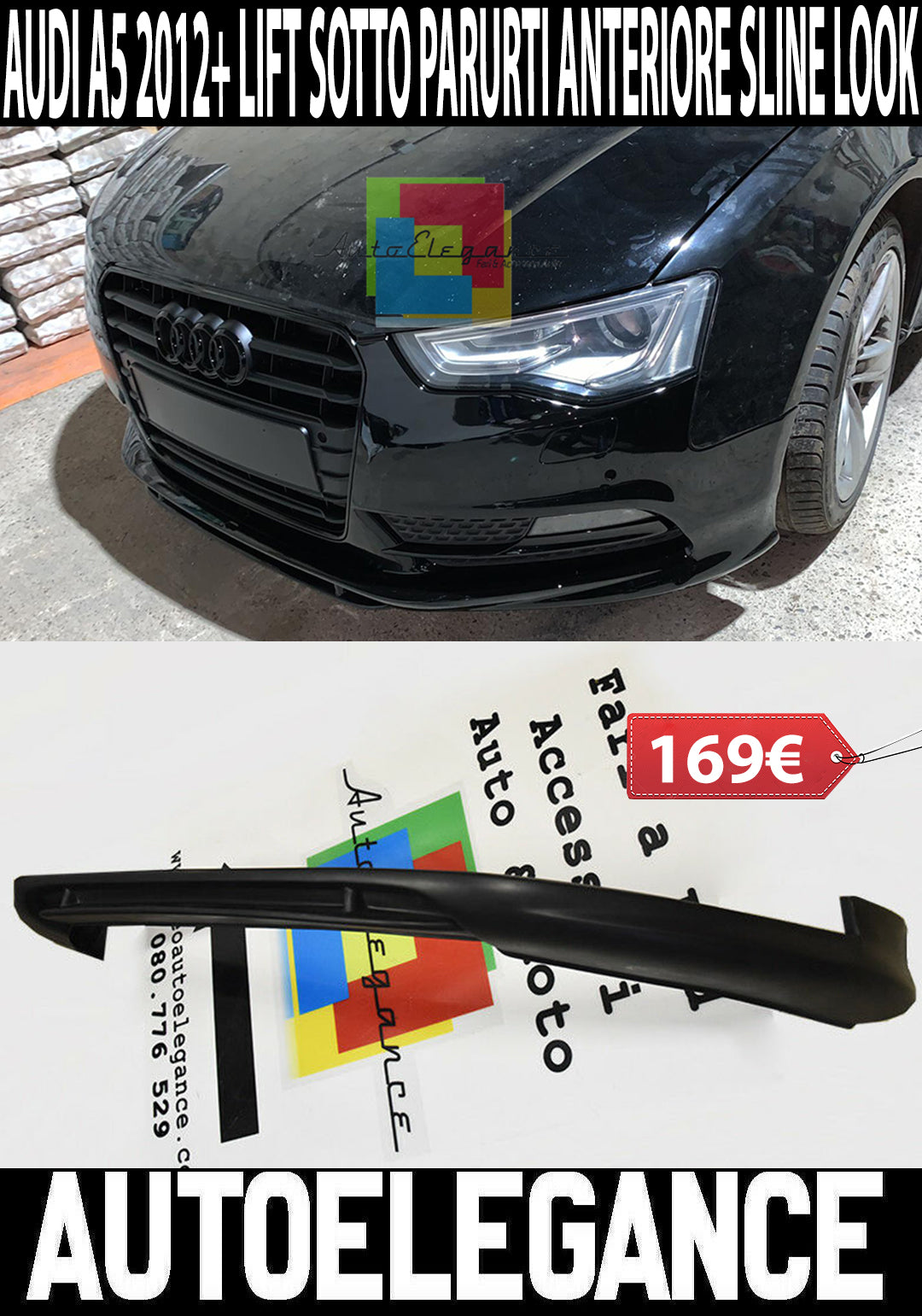 SOTTO PARAURTI ANTERIORE AUDI A5 COUPE SPORTBACK 2011-2016 RESTYLING SLINE S5