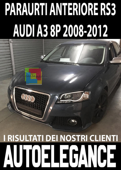 AUDI A3 8P 2008-2013 LIFT PARAURTI ANTERIORE SPORTIVO LOOK RS3 NIDO D'APE ABS AUTOELEGANCERICAMBI