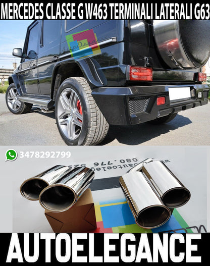 TERMINALI DI SCARICO MERCEDES G W463 1998+ INOX CON LOGO AMG G500 G55 G63 G65