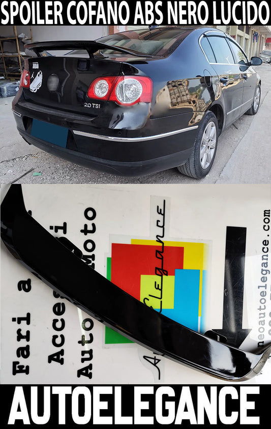 VW PASSAT B6 / B7 SPOILER POSTERIORE ALETTONE COFANO RLINE ABS NERO LUCIDO