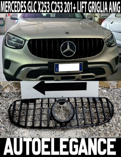 FRONT GRILLE MERCEDES GLC C253 X253 2019+ FACELIFT PROFILES BLACK AMG BLACK