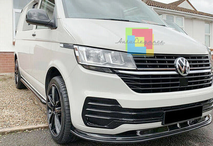 SPLITTER VW TRANSPORTER T6.1 FACELIFT UNDER FRONT BUMPER ABS GLOSSY BLACK BLADE