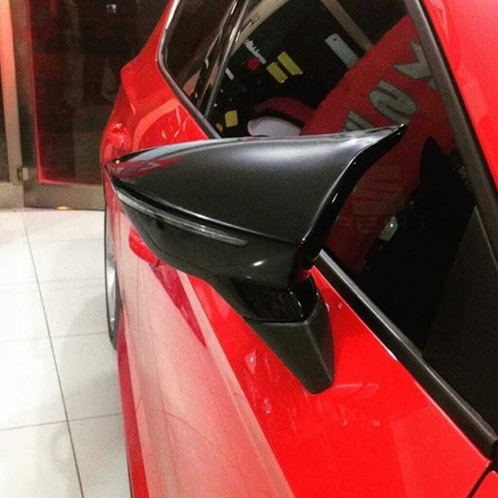 SEAT IBIZA V 2017+ CALOTTE ADESIVE SPECCHI SPECCHIETTI RETROVISORI NERO LUCIDO