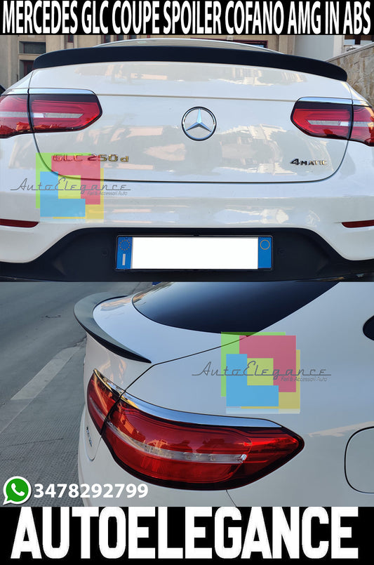 SPOILER POSTERIORE SUL COFANO PER MERCEDES GLC COUPE C253 2015 IN POI ABS AMG
