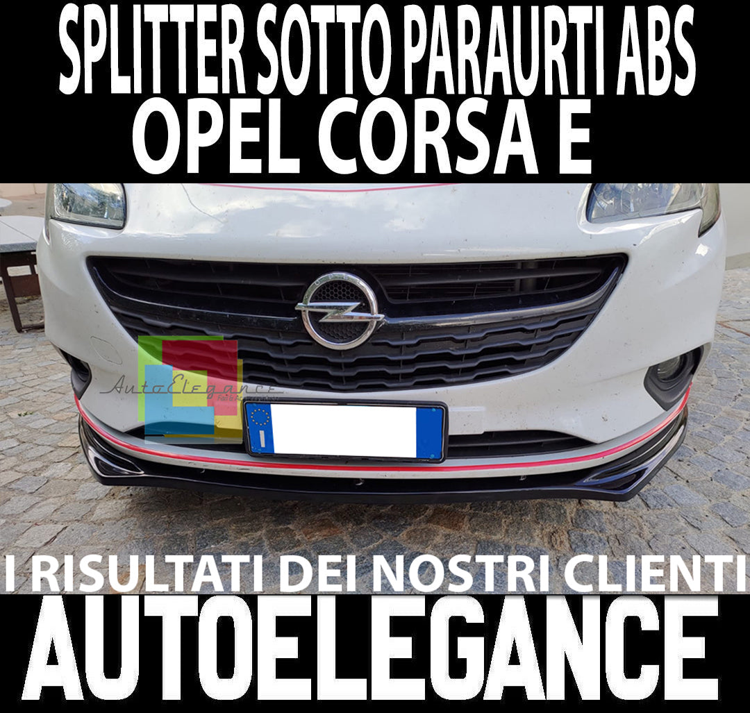 SOTTO PARAURTI ANTERIORE OPEL CORSA E 2014+ ABS NERO LUCIDO LIP SPLITTER
