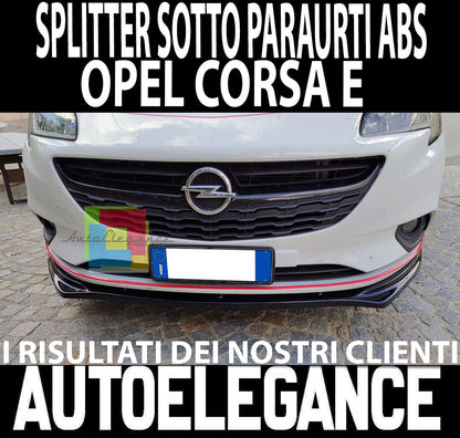 SOTTO PARAURTI ANTERIORE OPEL CORSA E 2014+ ABS NERO LUCIDO LIP SPLITTER