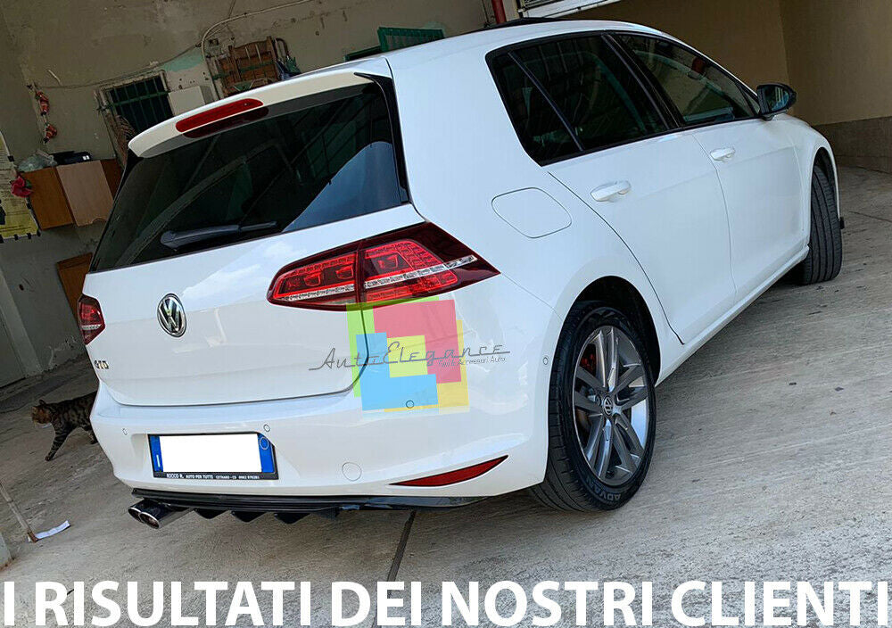 VW GOLF 7 2012-2016 DIFFUSORE SOTTO PARAURTI POSTERIORE IN ABS TUNING DOPPIO SX