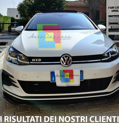 UNDER FRONT BUMPER VW GOLF 7.5 GTI GTD 2016-2019 ABS BLACK SPLITTER 0101