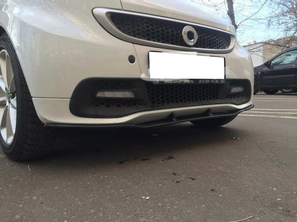 SOTTO PARAURTI SMART 451 2007-2014 SPOILER ANTERIORE NERO LUCIDO ABS