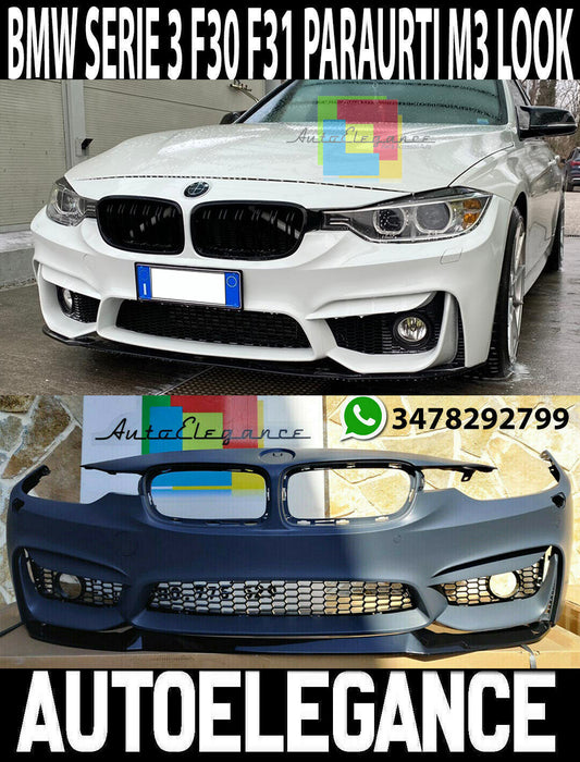 BMW SERIE 3 F30 F31 2011-2018 PARAURTI ANTERIORE LOOK CON LAMA LOOK M3 AUTOELEGANCERICAMBI