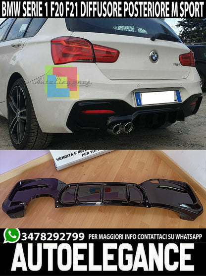 DIFFUSORE POSTERIORE BMW SERIE 1 F20 F21 2015-2019 LOOK M SPORT USCITA SX 0276