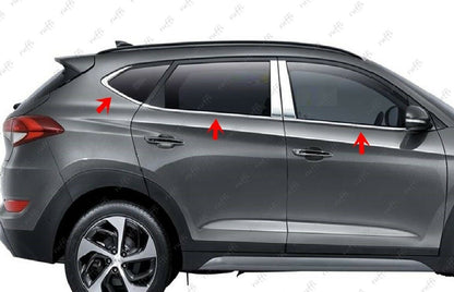 CORNICE FINESTRINI CROMATA HYUNDAI TUCSON TLE 2015+ MODANATURE ADESIVE ACCIAIO.- AUTOELEGANCERICAMBI