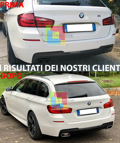 DIFFUSER &amp; EXHAUST TIPPER BMW 5 SERIES F10 F11 2011-2017 LOOK M-Tech 550i