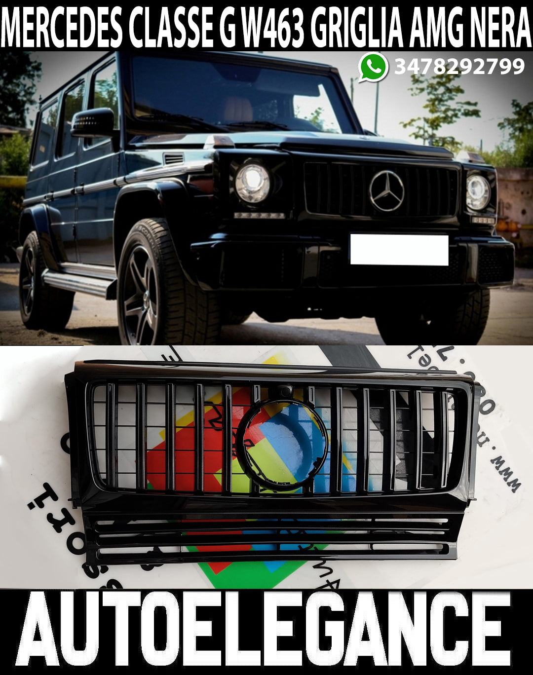 MERCEDES G-CLASS W463 1990-2014 AMG FRONT GRILLE GT-R BLACK