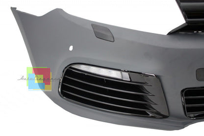 VW GOLF 6 VI 2008-2012 FRONT BUMPER WITH LED DAYTIME RUNNING LIGHTS COMPLETE R20 LOOK
