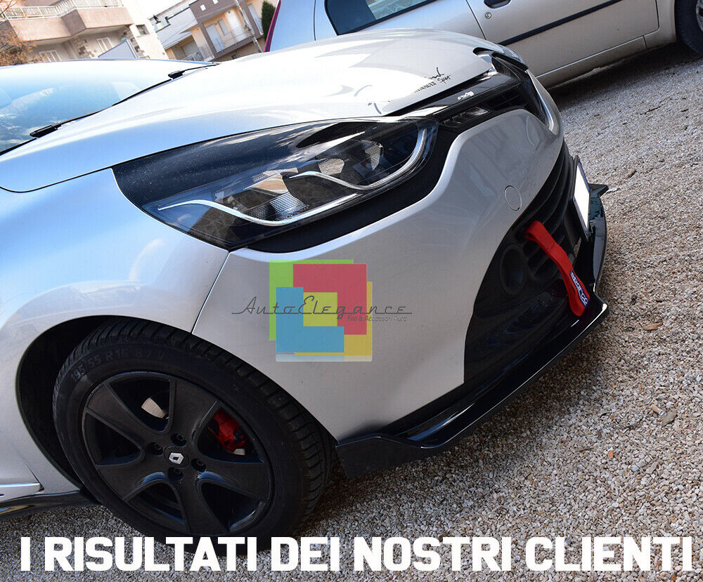 RENAULT CLIO IV 2012- LAMA SOTTO PARAURTI ANTERIORE IN ABS SPLITTER RS NERO