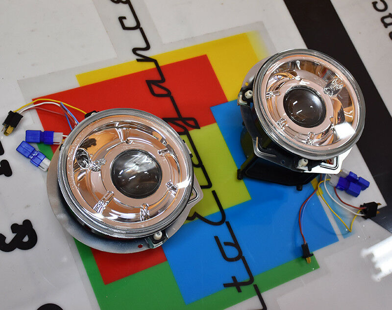 MERCEDES CLASSE G W463 W461 1990-2012 FARI ANTERIORI LENTICOLARI FANALI CROMATI