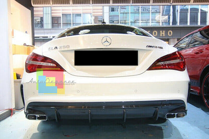 MERCEDES CLA W117 2013-2018 DIFFUSORE POSTERIORE ABS + TERMINALI CROMATI A45 AMG