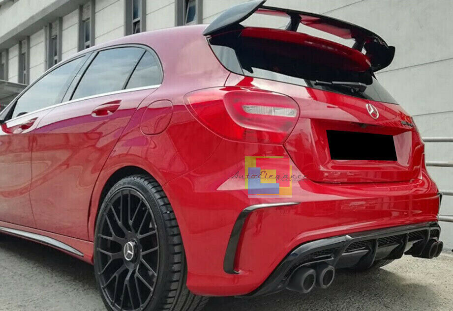 MERCEDES A W176 2012-2018 EXHAUST PIPE STAINLESS STEEL GLOSS BLACK AMG B