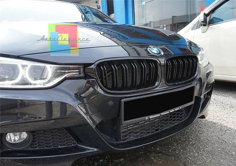 BMW SERIE 3 F30 F31 2011-2018 GRIGLIA ANTERIORE NERO LUCIDO DOPPIA FASCIA AUTOELEGANCERICAMBI