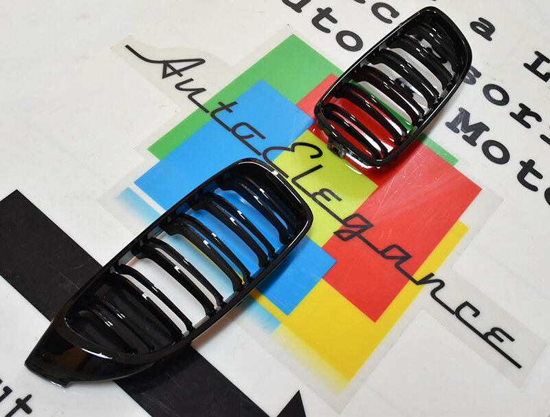 BMW 4 F32 F33 F36 2013+ GRIGLIE ANTERIORI DOPPIA FASCIA M4 NERA AUTOELEGANCERICAMBI