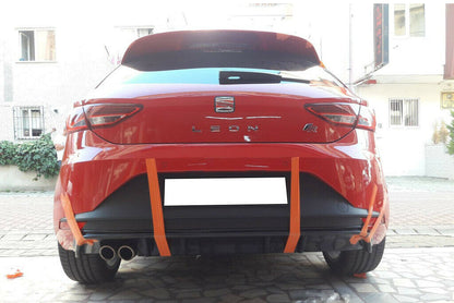 DIFFUSORE FR LOOK SEAT LEON 5F 2012-2016 SOTTO PARAURTI NERO LUCIDO ABS 0117