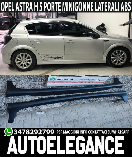 SIDE SKIRTS FOR OPEL ASTRA H 5 DOORS UNDER DOOR SPOILER ABS OPC 0104