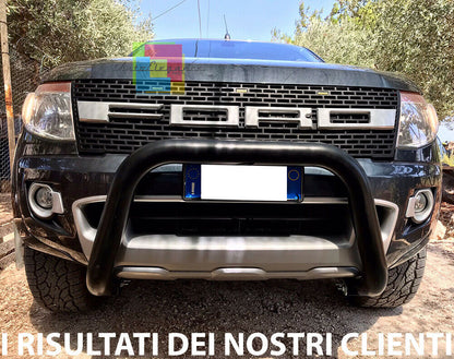 BULL BAR NERO ADATTO A FORD RANGER TK 2015+ SOTTO PARAURTI ANTERIORE AUTOELEGANCERICAMBI