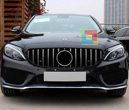 MERCEDES C-CLASS W205 2015+ AMG FRONT GRILLE SATIN PROFILES