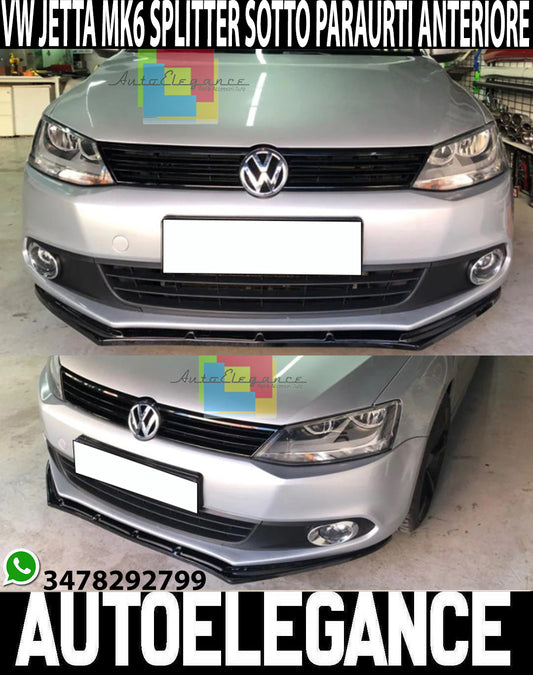 VW JETTA VI MK6 FRONT BUMPER SPLITTER GLOSS BLACK LIP SPOILER