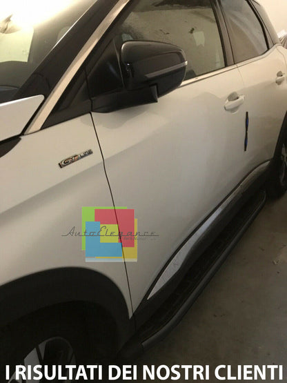BLACK SIDE STEPS - PEUGEOT 3008 SUV 2016+ NON-SLIP DOOR PADS