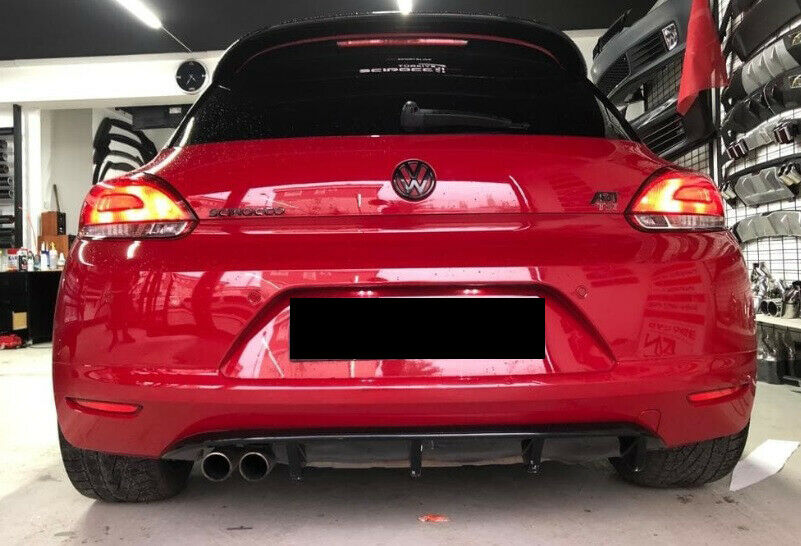 VW SCIROCCO 2008-2014 DIFFUSORE POSTERIORE RLINE LOOK IN ABS NERO LUCIDO