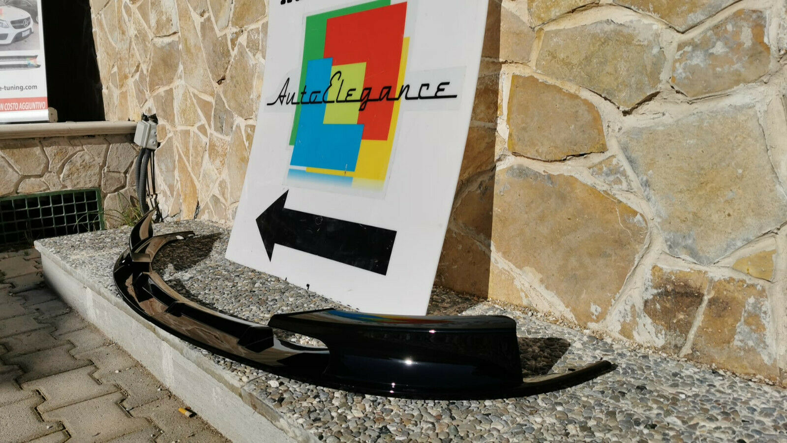 BMW SERIE 3 F30 F31 M SPLITTER SOTTO PARAURTI ANTERIORE NERO LUCIDO ABS .- 0327 AUTOELEGANCERICAMBI