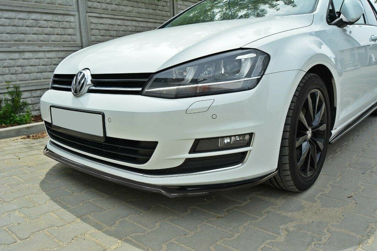VW GOLF 7 &amp; 7.5 LIP SPOILER UNDER FRONT BUMPER ABS GLOSS BLACK SPLITTER