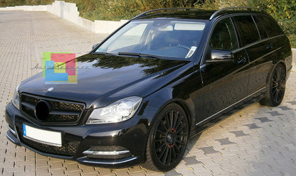 FRONT GRILLE MERCEDES C CLASS W204 S204 2007-2014 AMG LOOK GLOSSY BLACK