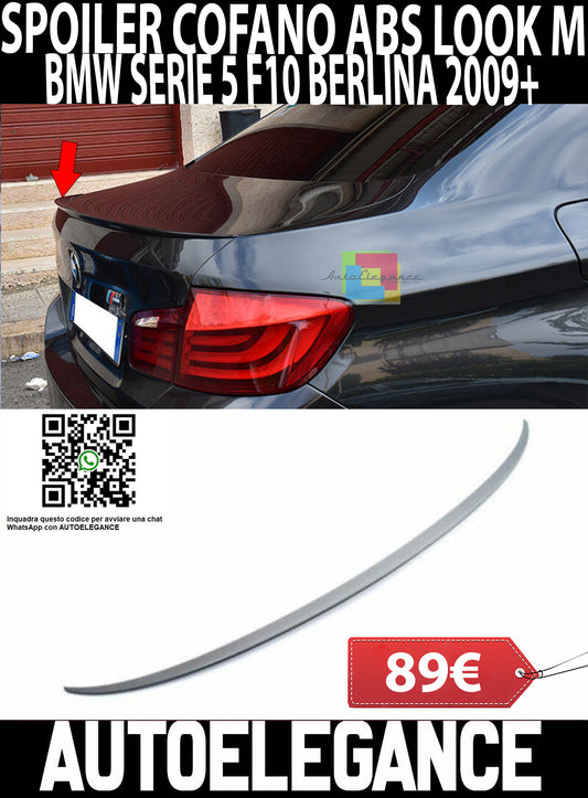 SPOILER POSTERIORE SUL COFANO DESIGN M5 - BMW SERIE 5 F10 BERLINA 2010-2017 .-