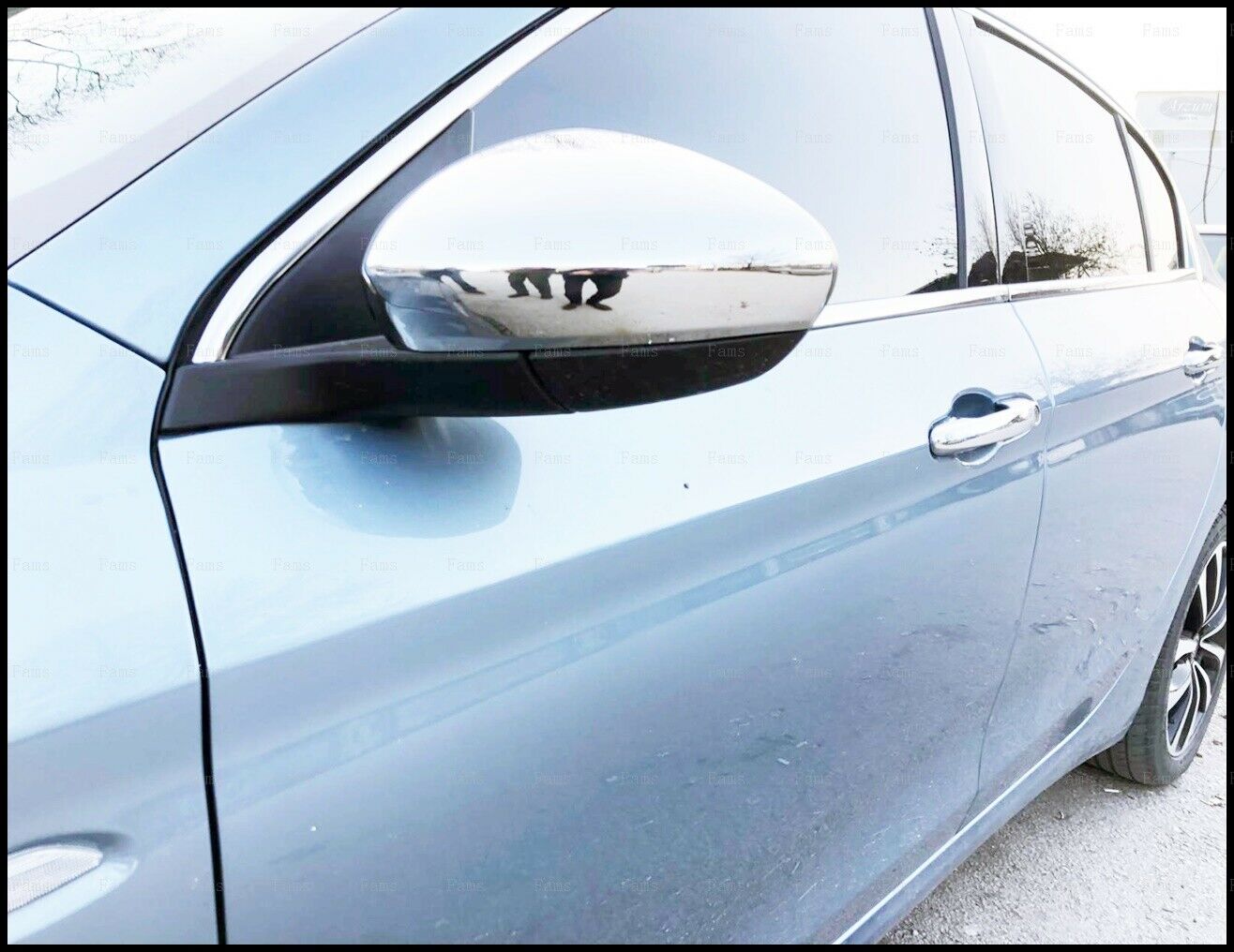 FIAT TIPO CALOTTE SPECCHI CROMATE ADESIVI ACCIAIO INOX 3M