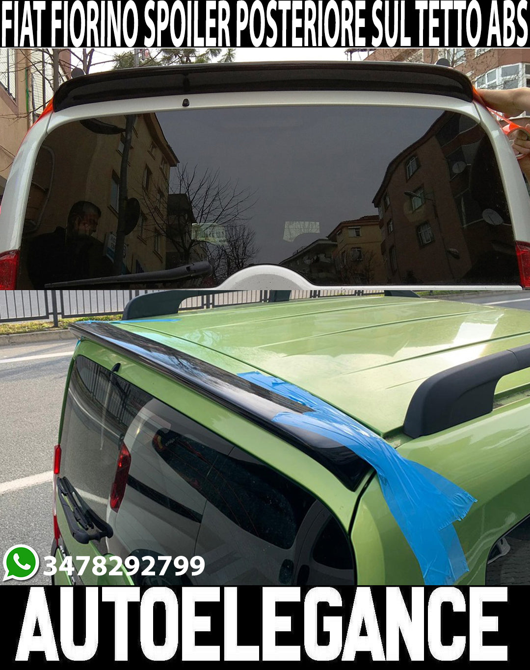 FIAT FIORINO II 2009+ SPOILER POSTERIORE SUL TETTO ABS LOOK SPORTIVO