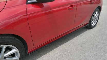 SPLITTER UNDER SIDE SKIRTS UNDER DOOR OPEL CORSA F 2019+ IN BLACK ABS