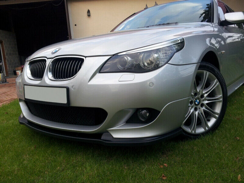 BMW SERIE 5 E60 E61 M TECH SOTTO PARAURTI SPLITTER ANTERIORE ABS NERO LUCIDO AUTOELEGANCERICAMBI