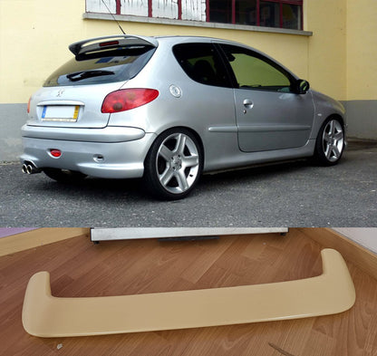 PEUGEOT 206 3 / 5 PORTE SPOILER POSTERIORE SUL TETTO GTI ABS / PLASTIC