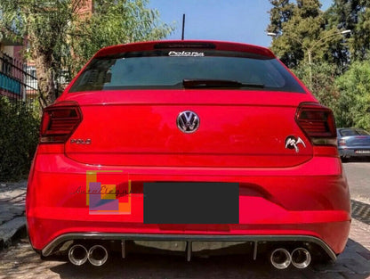 DIFFUSORE ABS LOOK RLINE PER VW POLO AW1 2017+ SOTTO PARAURTI POSTERIORE