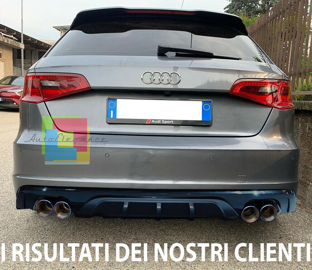 DIFFUSORE POSTERIORE AUDI A3 8V SPORTBACK 2012-2015 PARAURTI SLINE DOPPIO S3