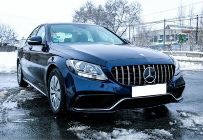 MERCEDES C-CLASS W205 2015+ AMG FRONT GRILLE SATIN PROFILES
