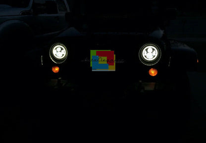 LAND ROVER DEFENDER 90/110 FARI ANTERIORI LED CON LUCI DIURNE ANGEL EYES