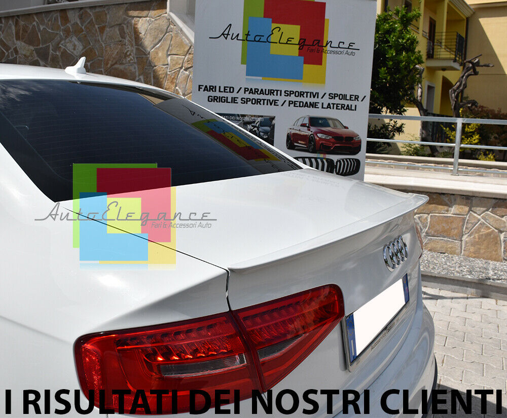 SPOILER LOOK S4 POSTERIORE COFANO AUDI A4 B8 8K BERLINA 08-15 VERNICIATO BIANCO