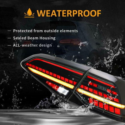 VW GOLF 7 7.5 VII 2012-2019 BLACK DYNAMIC LED REAR LIGHTS