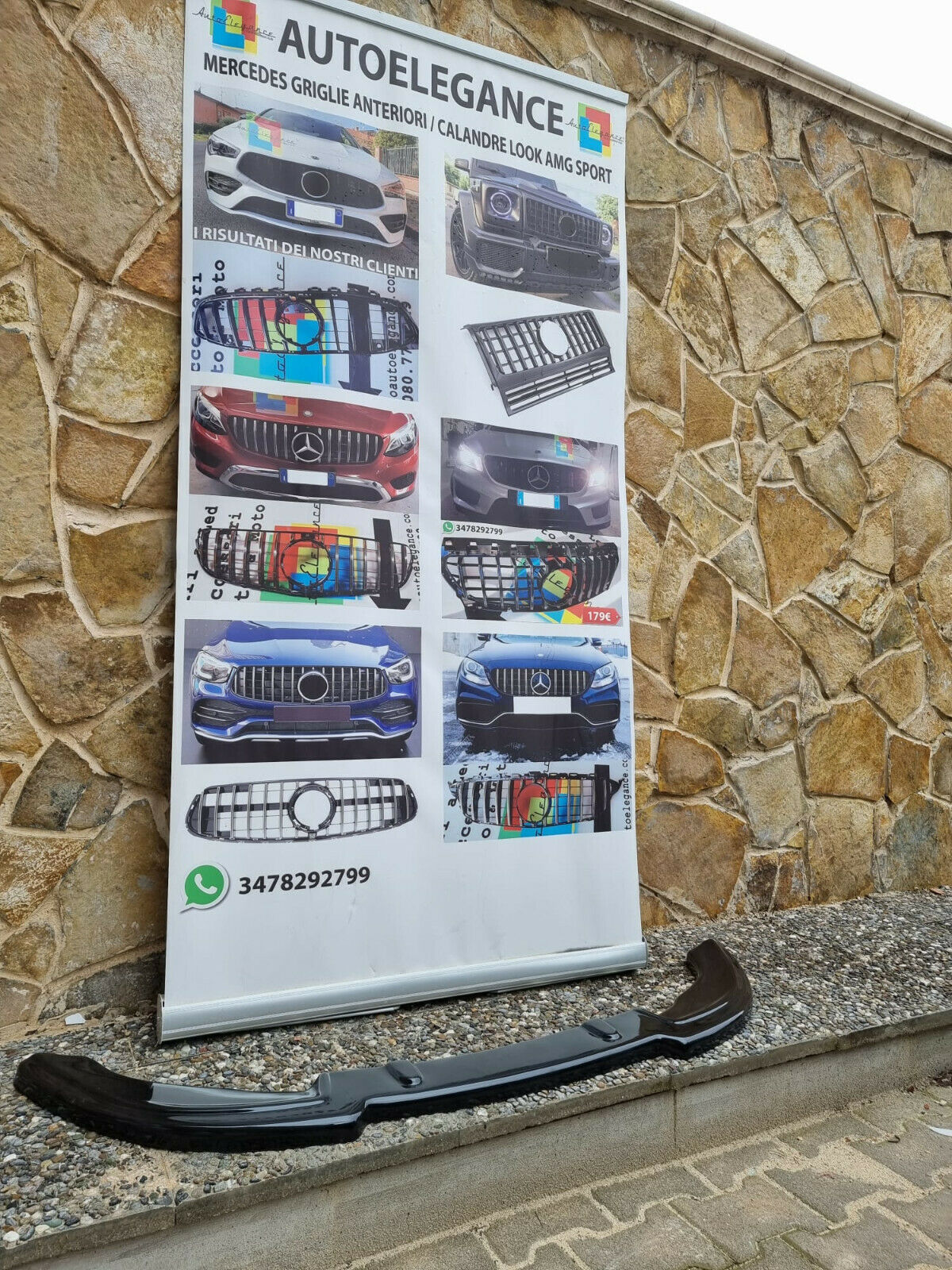 LAMA ADATTA A FIAT 500 SPLITTER PARAURTI ANTERIORE NERO LUCIDO LOOK SPORTIVO ABS