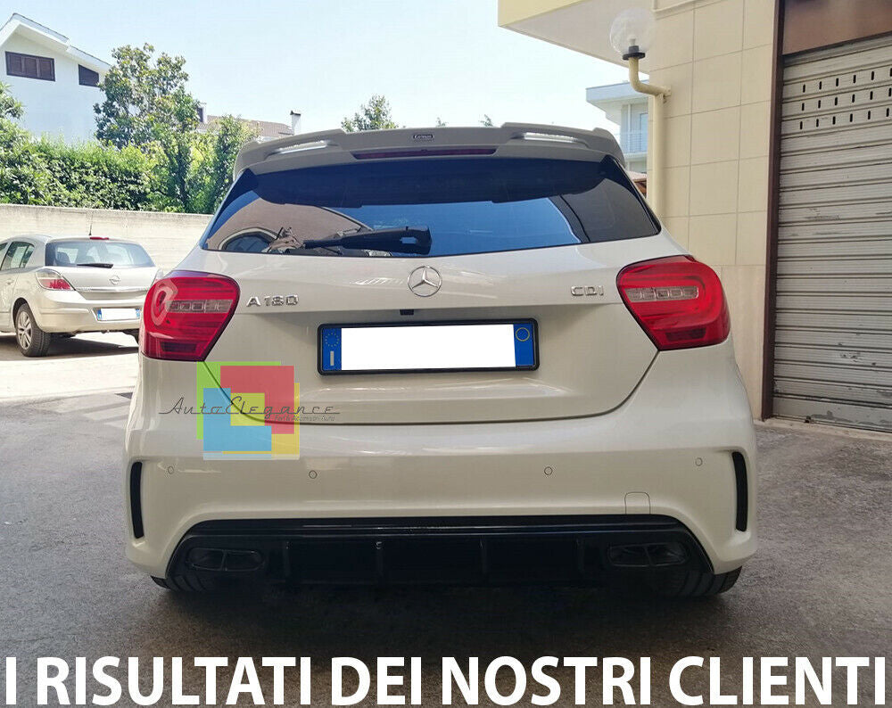 MERCEDES A-CLASS W176 AMG GLOSS BLACK ABS REAR DIFFUSER A45 LOOK